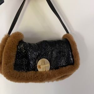 Frances Valentine Sherpa clutch meets hobo